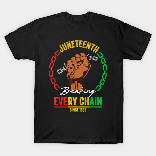 Juneteenth Breaking Every Chain Since 1865 Men Women T-Shirt by Madridek Deleosw